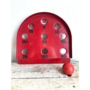 Vintage Louis Marx American Roll Game Tin Toy Skill Ball Tabletop Skee Ball